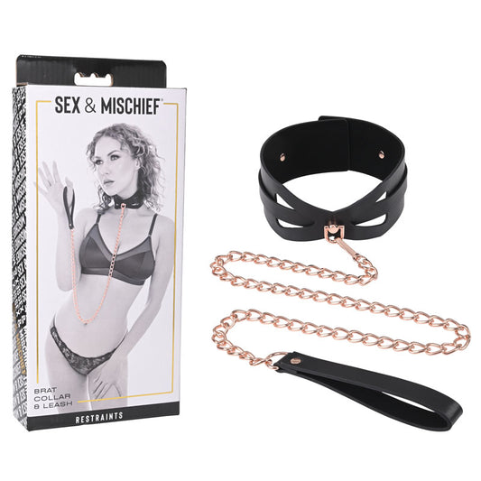 Sex & Mischief Brat Collar & Leash - BDSM Gear Australia - My Temptations Adult Store