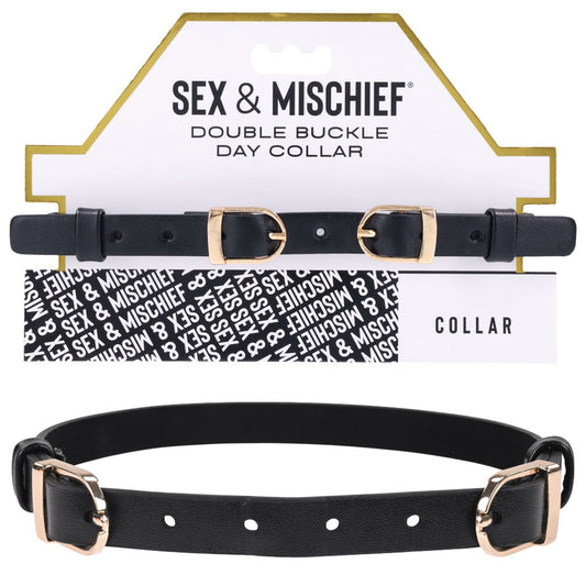 Sex & Mischief Double Buckle Day Collar - BDSM Gear Australia