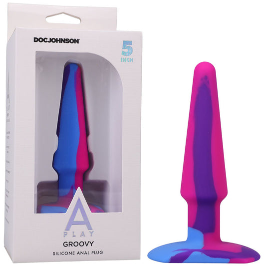 A-Play Groovy Silicone Anal Plug- 5 inch - My temptations Sex Toys