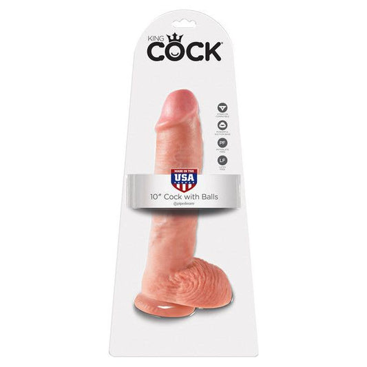 10in. Cock with Balls Flesh Dildo