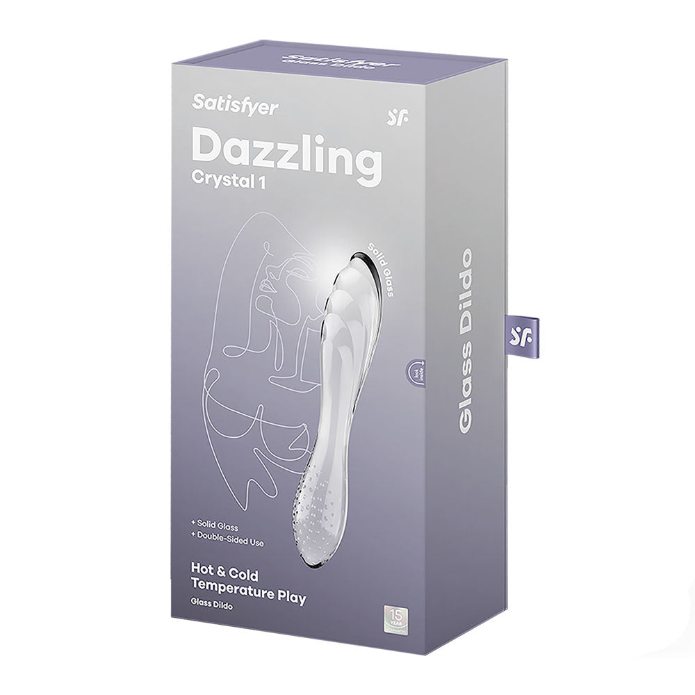Satisfyer Dazzling Crystal 1 - Clear Glass Dildo - Boxed
