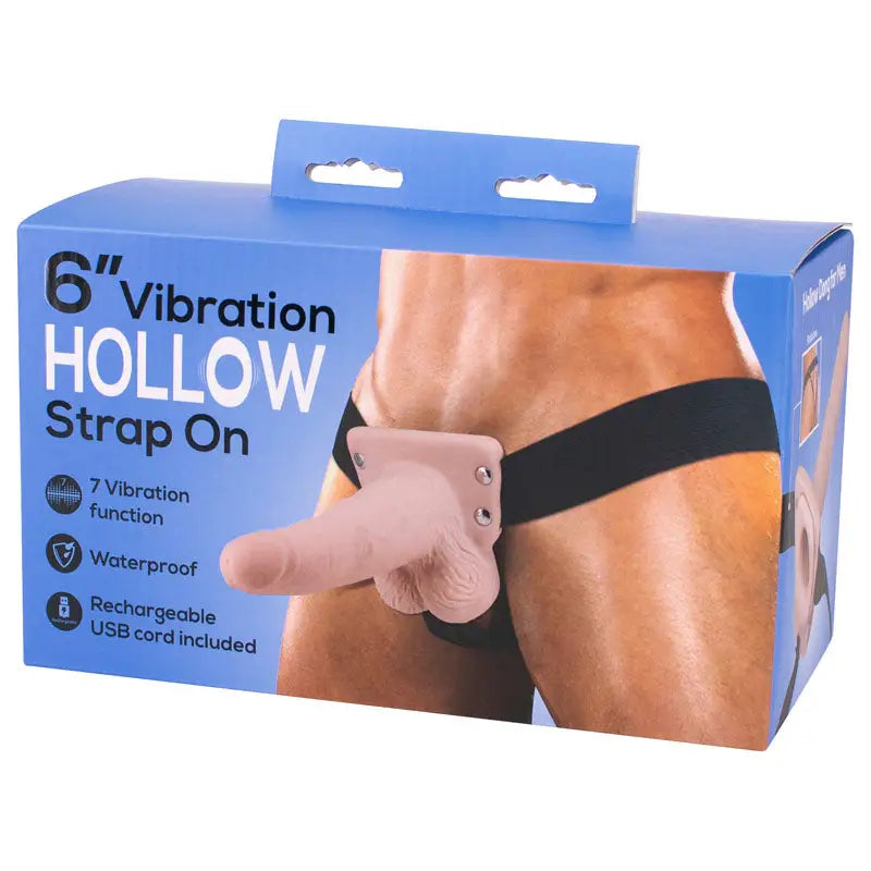 6’’ Vibration Hollow Strap-On