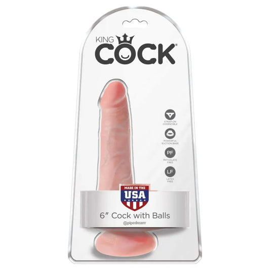 6in. Cock With Balls Flesh Dildo