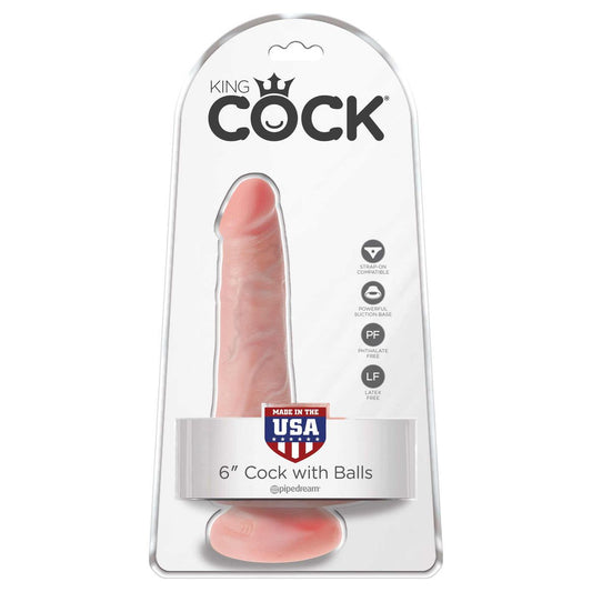 6in. Cock With Balls Flesh Dildo