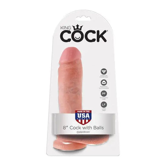 8in. Cock with Balls Flesh Dildo