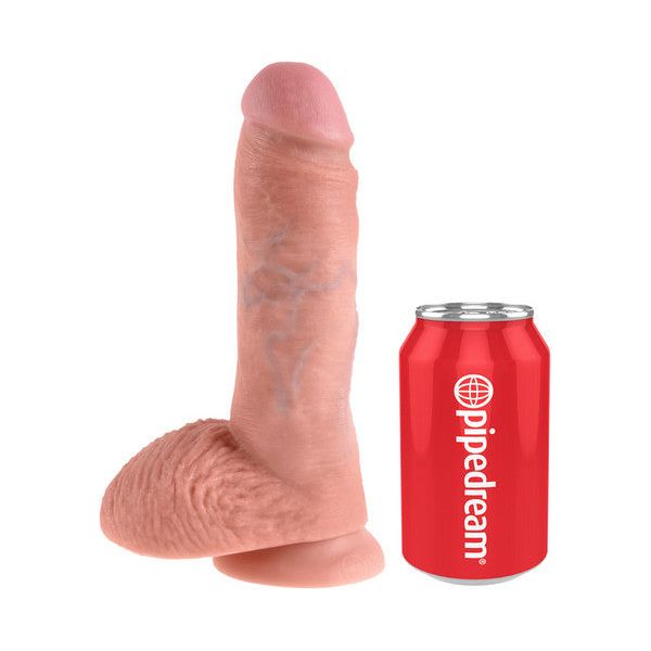 8in. Cock with Balls Flesh Dildo