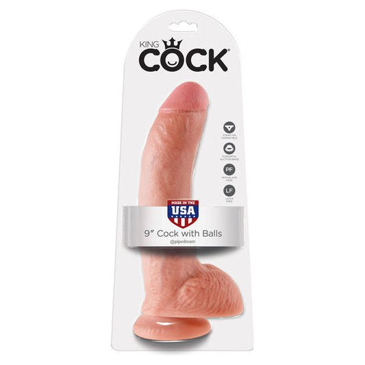 9in. Cock with Balls Flesh Dildo