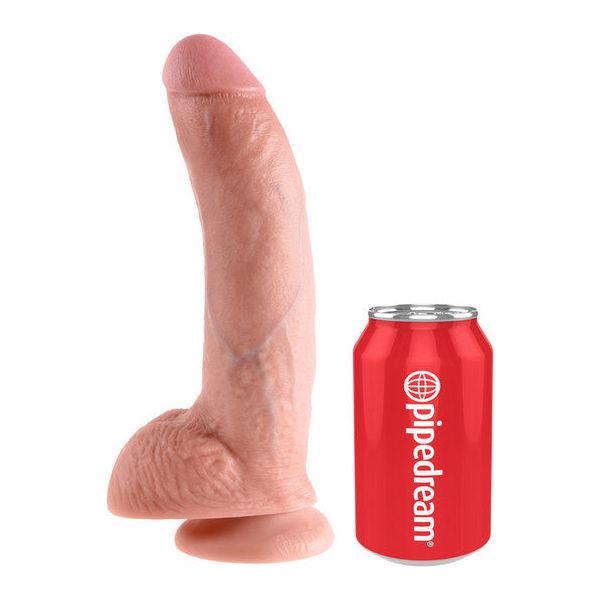 9in. Cock with Balls Flesh Dildo