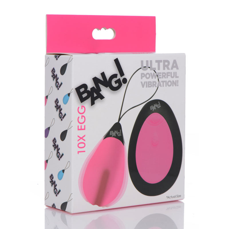 Bang! 10X Pink Vibrating Egg & Remote - Sex Toys Online My Temptations