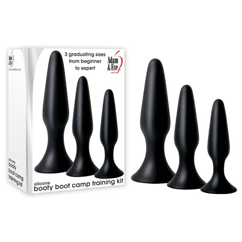 Adam & Eve Silicone Booty Boot Camp Training Kit - Butt Plug Set