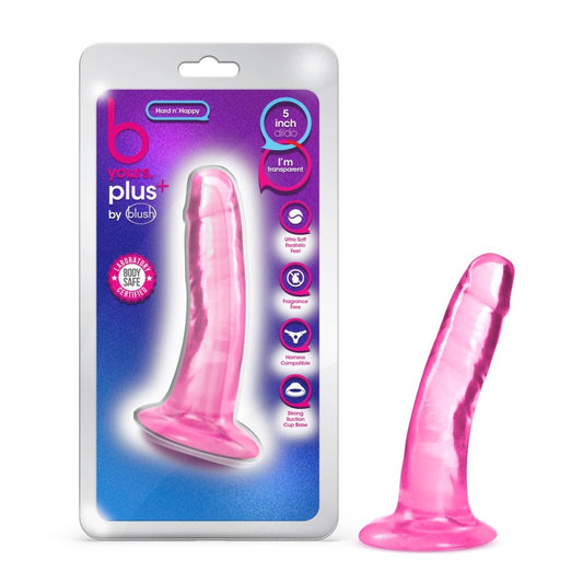 B Yours Plus Hard N Happy Pink Dildo - Sex Toys Online