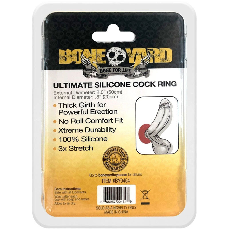 Boneyard Ultimate Silicone Red Cock Ring