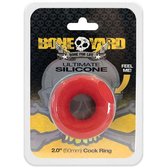 Boneyard Ultimate Silicone Red Cock Ring - Male Sex Toys