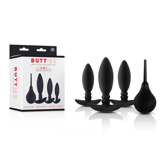 Butties Anal Training Plug Set with Cleansing Pump