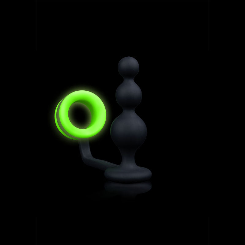 Glow In The Dark Beads Butt Plug with Cock Ring