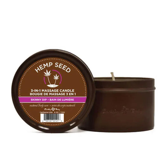 Hemp Seed 3-In-1 Massage Candle Skinny Dip (Vanilla & Fairy Floss)