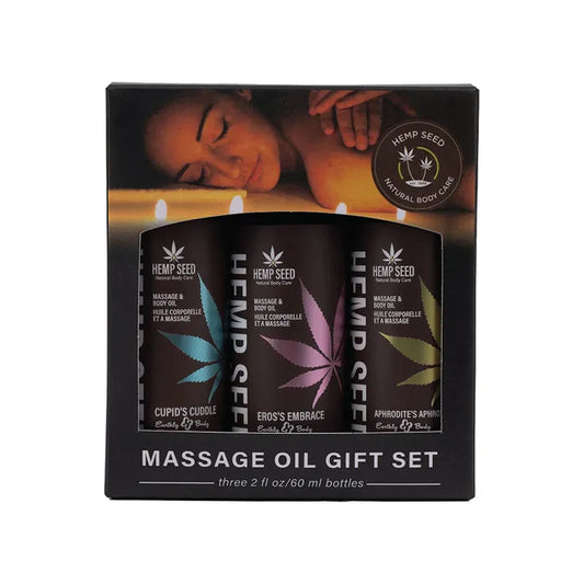 Hemp Seed Massage Oil Trio Gift Set Scented Massage Oils - 3 x 59 ml - My Temptations