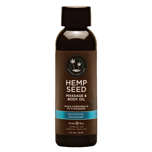 Hemp Seed Massage &amp; Body Oil Sunsational (Italian Bergamot, Juniper Berries &amp; White Wood) Scented - 59 ml