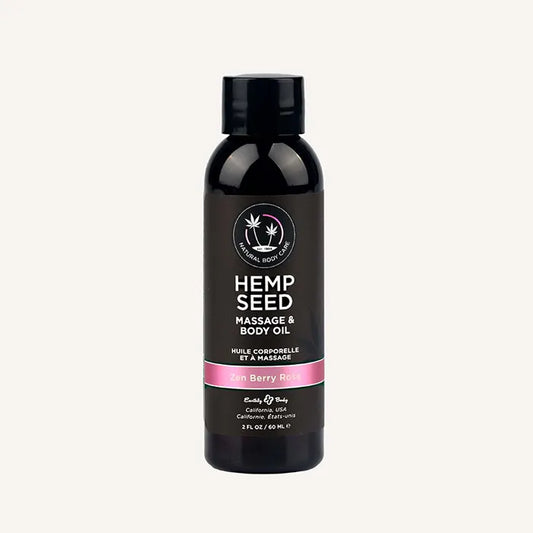 Hemp Seed Massage &amp; Body Oil Zen Berry Rose (Blackberry, Yellow Rose &amp; Amber) Scented - 59 ml