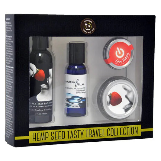 Hemp Seed Tasty Travel Collection Strawberry Scented Lotion Kit - My Temptations Adult Store