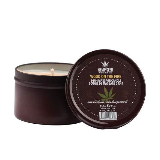 Hemp Seed 3-In-1 Massage Candle - Wood On The Fire - My Temptations Adult Store