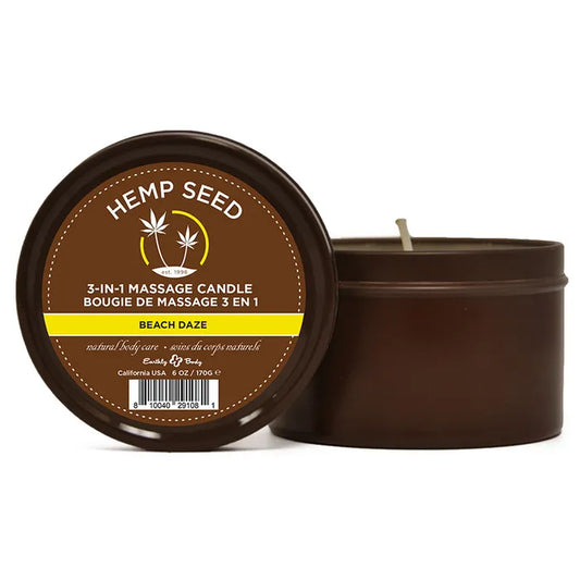 Hemp Seed 3-In-1 Massage Candle Beach Daze (Coconut & Pineapple) Scented 