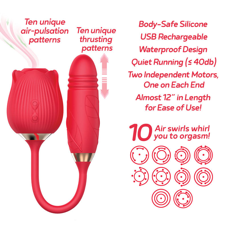 Wild Rose Suction Thruster Vibrator - My Temptations Adult Toys