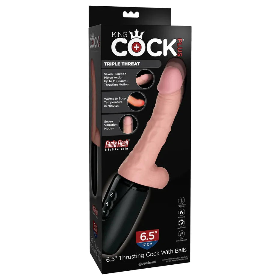 King Cock Plus 6.5" Thrusting Cock with Balls