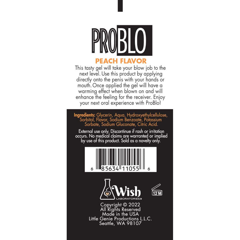 ProBlo Oral Pleasure Gel Peach Flavoured Blowjob Gel - 29 ml - My Temptations Adult Store