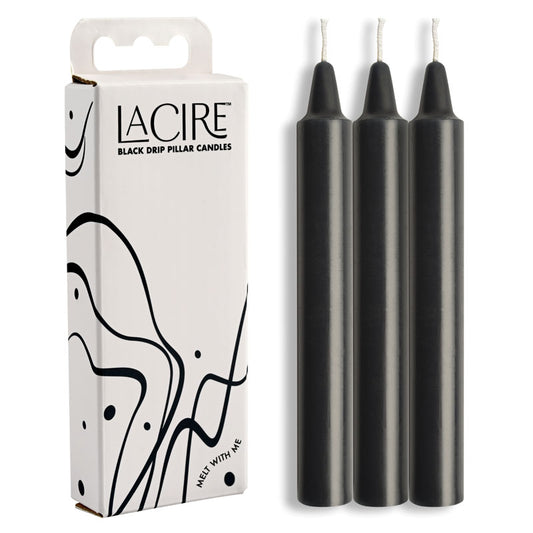 LaCire Drip Pillar Candles - Black - My Temptations Adult Store