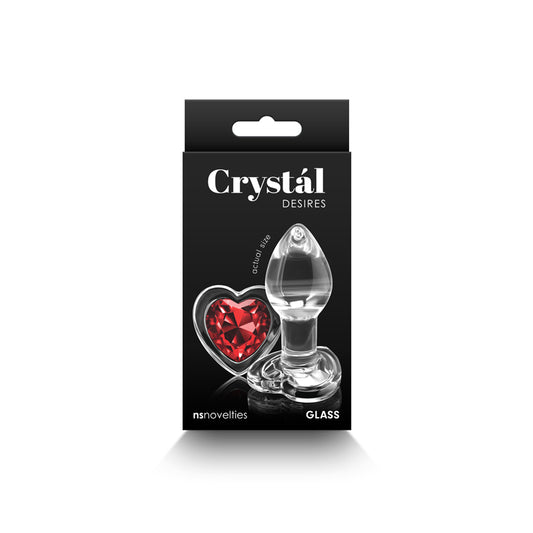 Crystal Desires - Small Butt Plug with Red Heart Gem Base