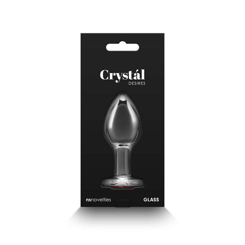 Crystal Desires Medium Butt Plug with Red Heart Gem Base