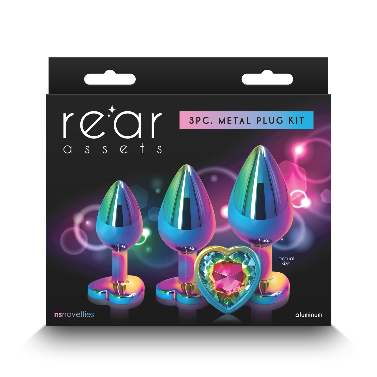 Rear Assets Trainer Kit Multicolour Rainbow Heart Butt Plugs