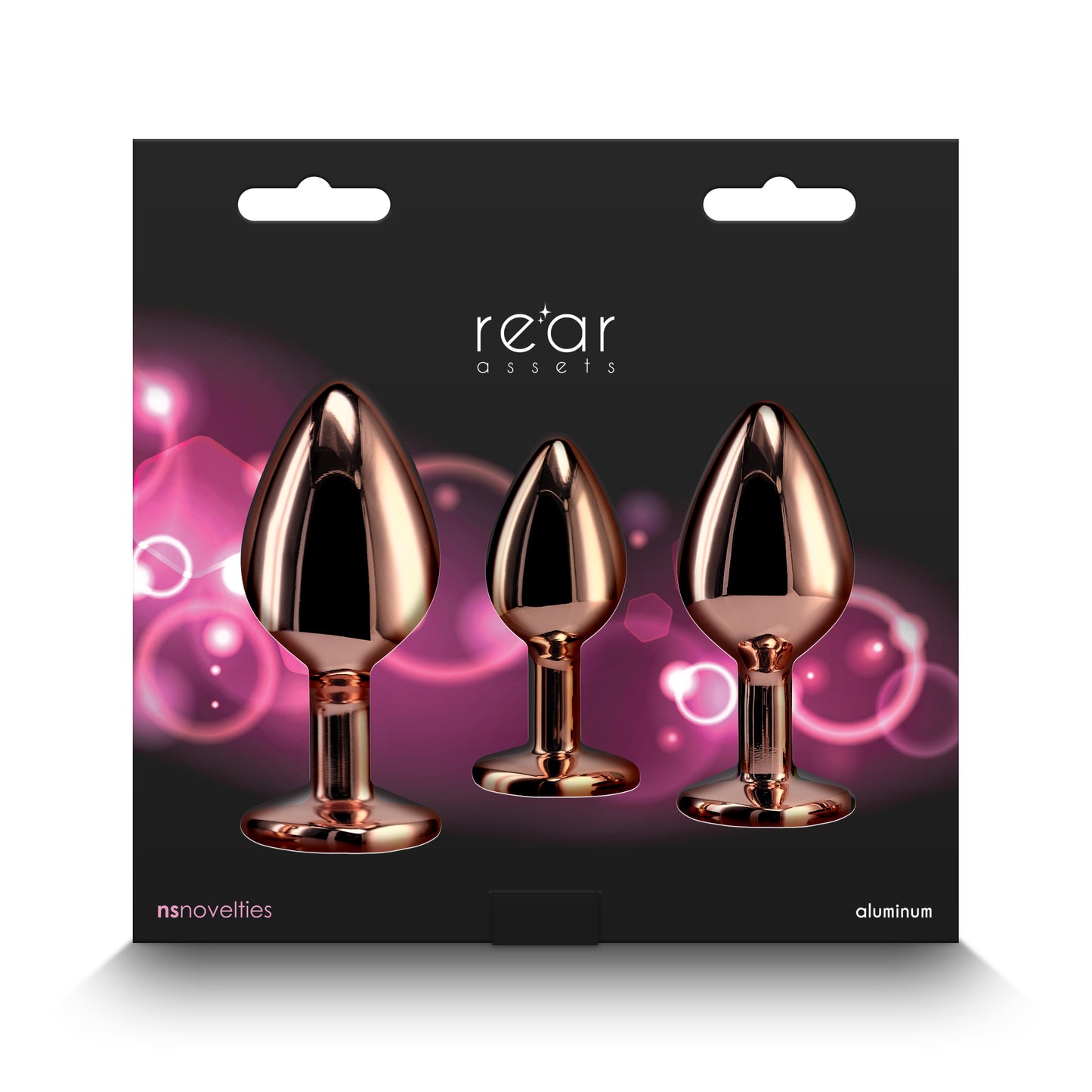 Rear Assets Trainer Kit Rose Gold Pink Heart Butt Plugs