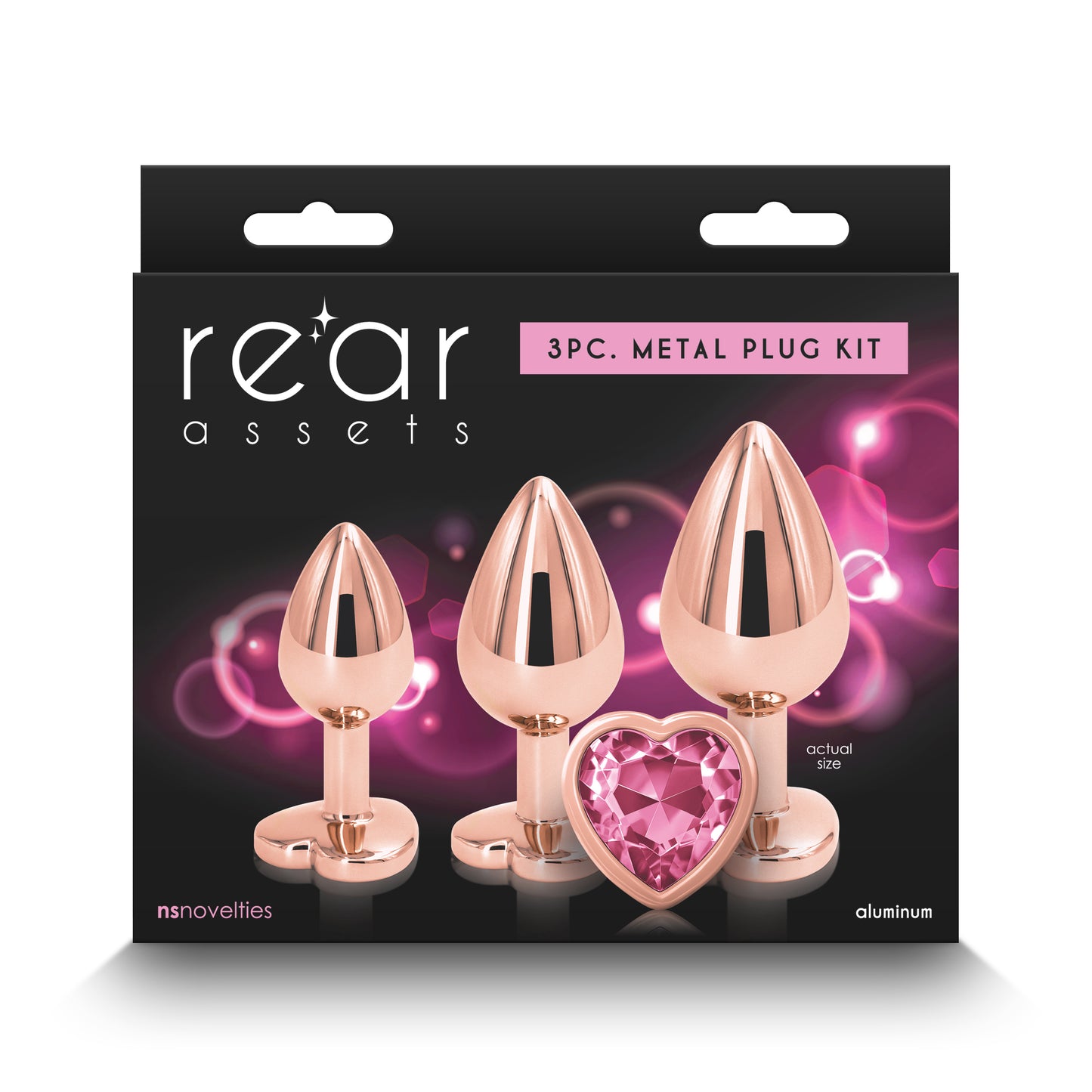 Rear Assets Trainer Kit Rose Gold Pink Heart Butt Plugs