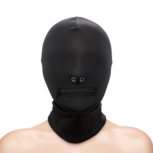 Fetish & Fantasy Black Zippered Mouth Hood - Bondage Masks Online