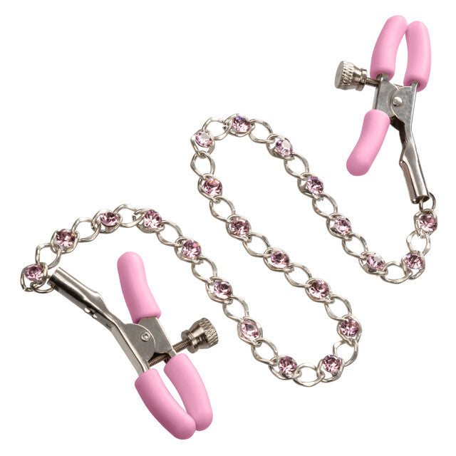 Nipple Play Crystal Chain Nipple Clamps Pink