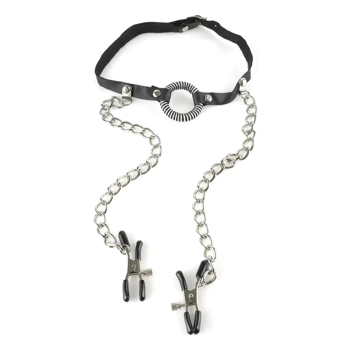 Fetish Fantasy  O-Ring Gag with Nipple Clamps
