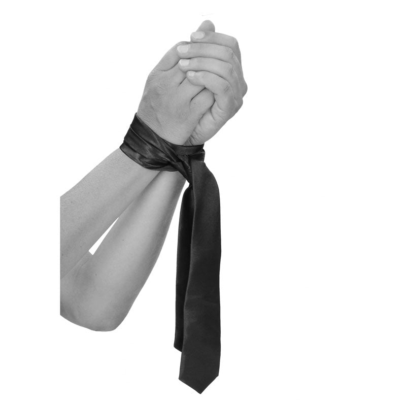 Black & White Satin Bondage Tie - My Temptations BDSM Gear