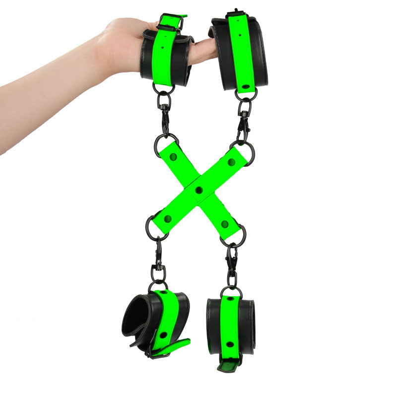 Glow in the Dark Hand & Ankle Cuffs with Hogtie