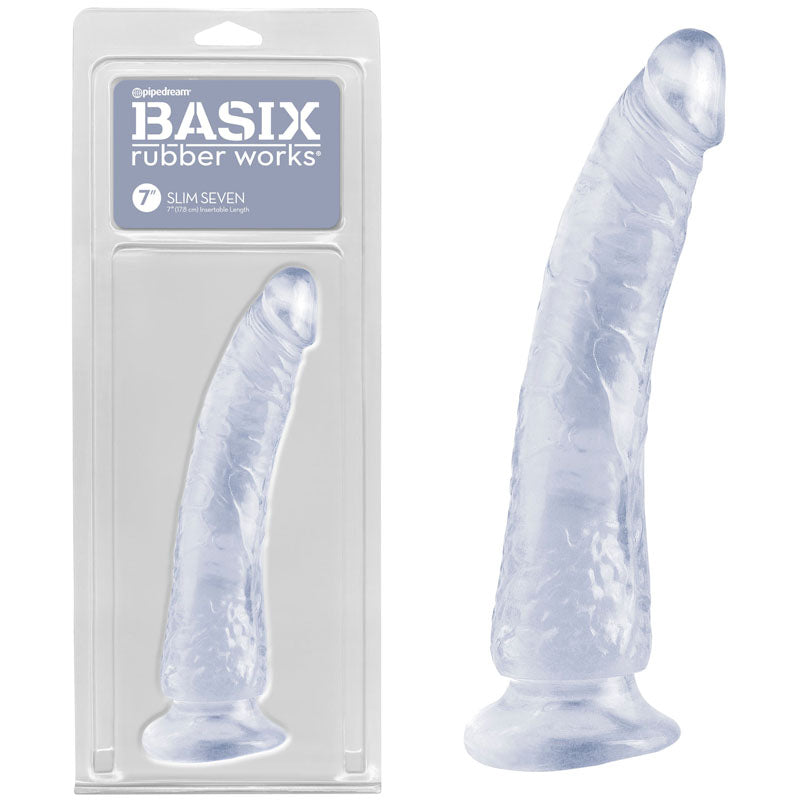 Basix Rubber Works Slim 7" Dildo - Sex Toys Online