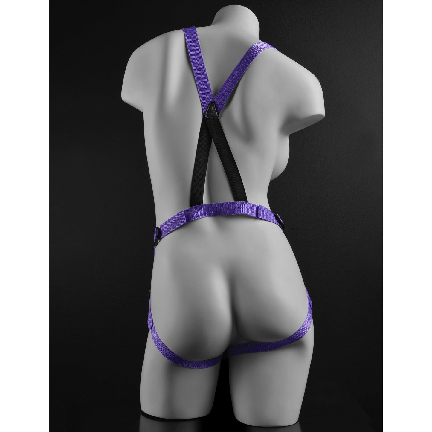 Dillio 7'' Strap-On Suspender Harness Set - Purple - My Temptations Adult Store