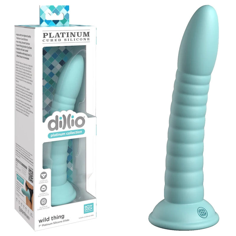Dillio Platinum Wild Thing 7ich Dong- Teal - My Temptations Adult Store