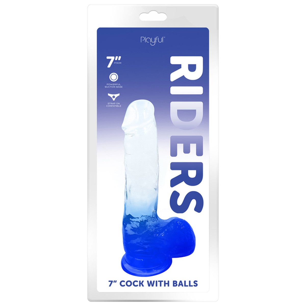 Playful Riders 9in Cock with Balls Blue