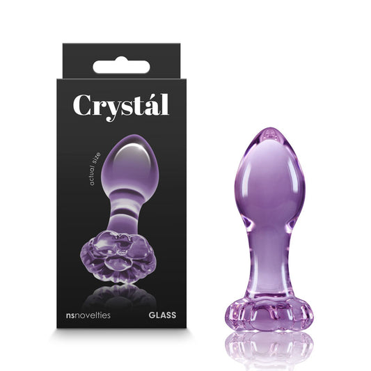Crystal Flower Purple 9 cm Glass Butt Plug - My Temptations Adult Store Online