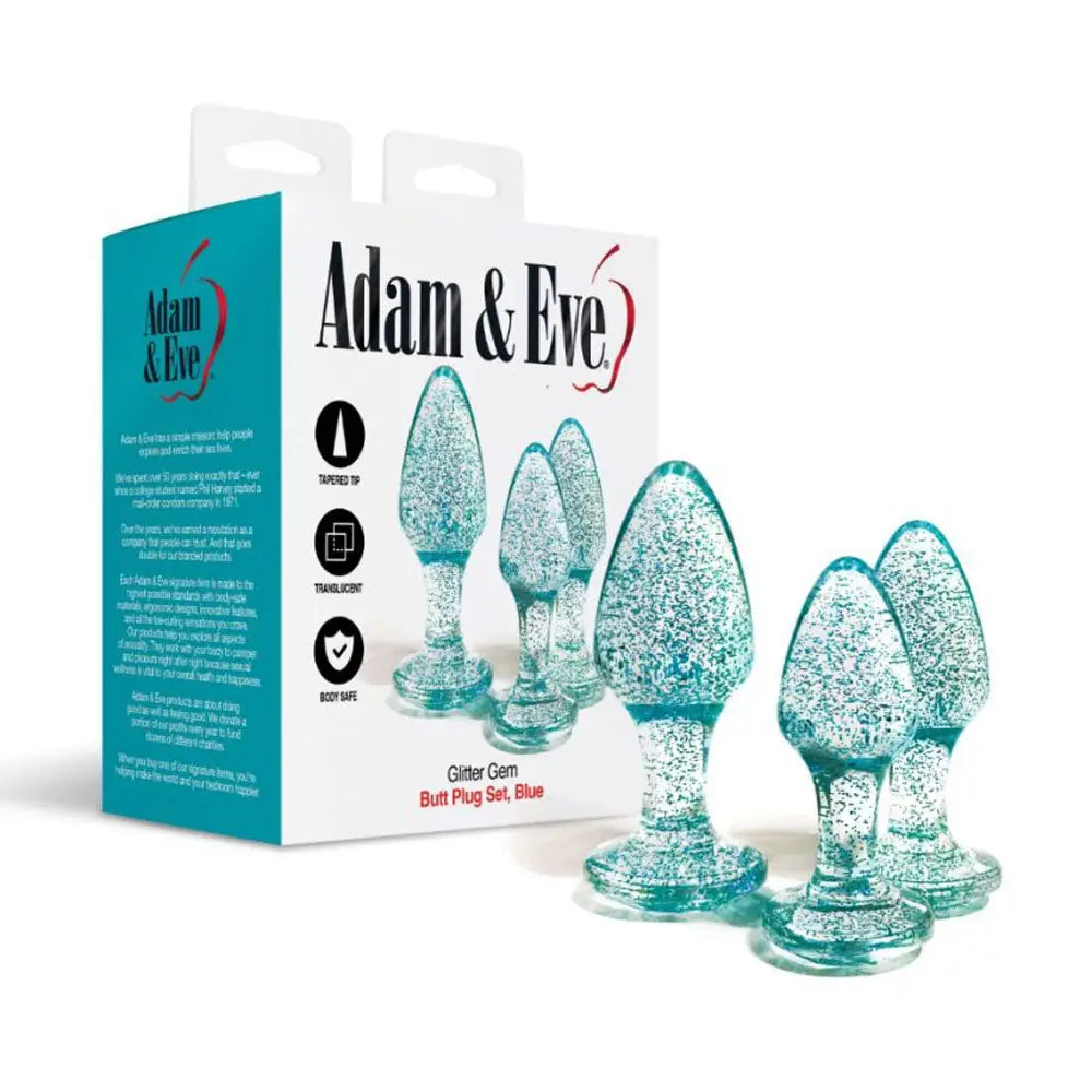 Adam & Eve Glitter Gem 3-Piece Butt Plug Set