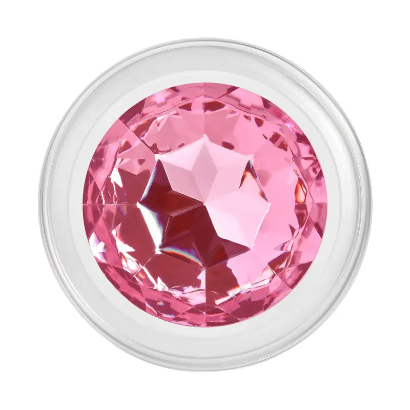 Adam & Eve Pink Gem Glass Medium Butt Plug