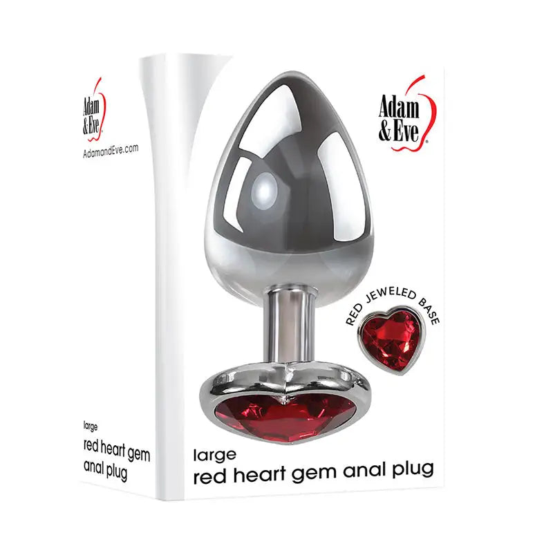 Adam & Eve Red Heart Gen Anal Plug - Large - My Temptations Online Adult Store