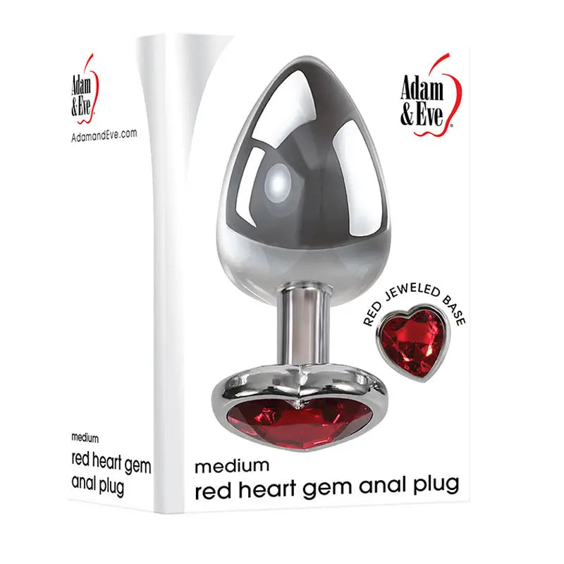 Adam & Eve Red Heart Gen Medium Anal Plug