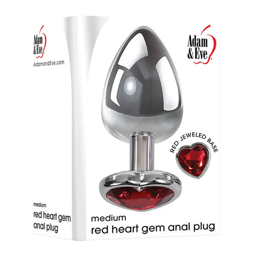 Adam & Eve Red Heart Gen Medium Anal Plug